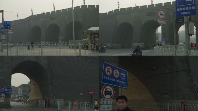 西安车拍绕尚德门古城墙