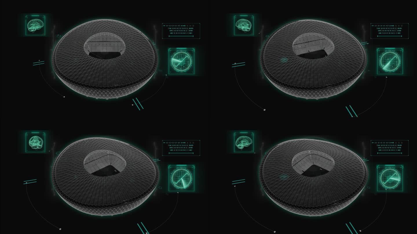 HUD科技界面世界杯卢塞尔足球场展示素材