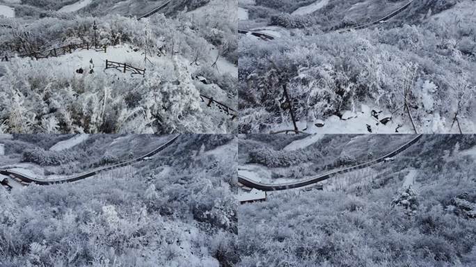 大疆航拍达州巴山大峡谷雪景高山