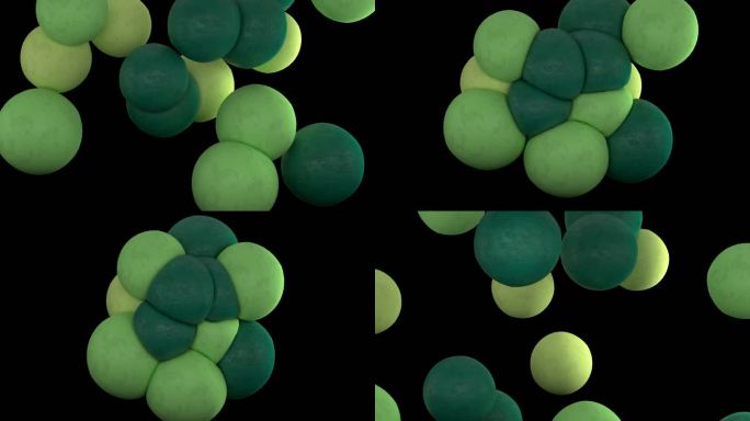 柔软的弹性球体碰撞动画3D渲染