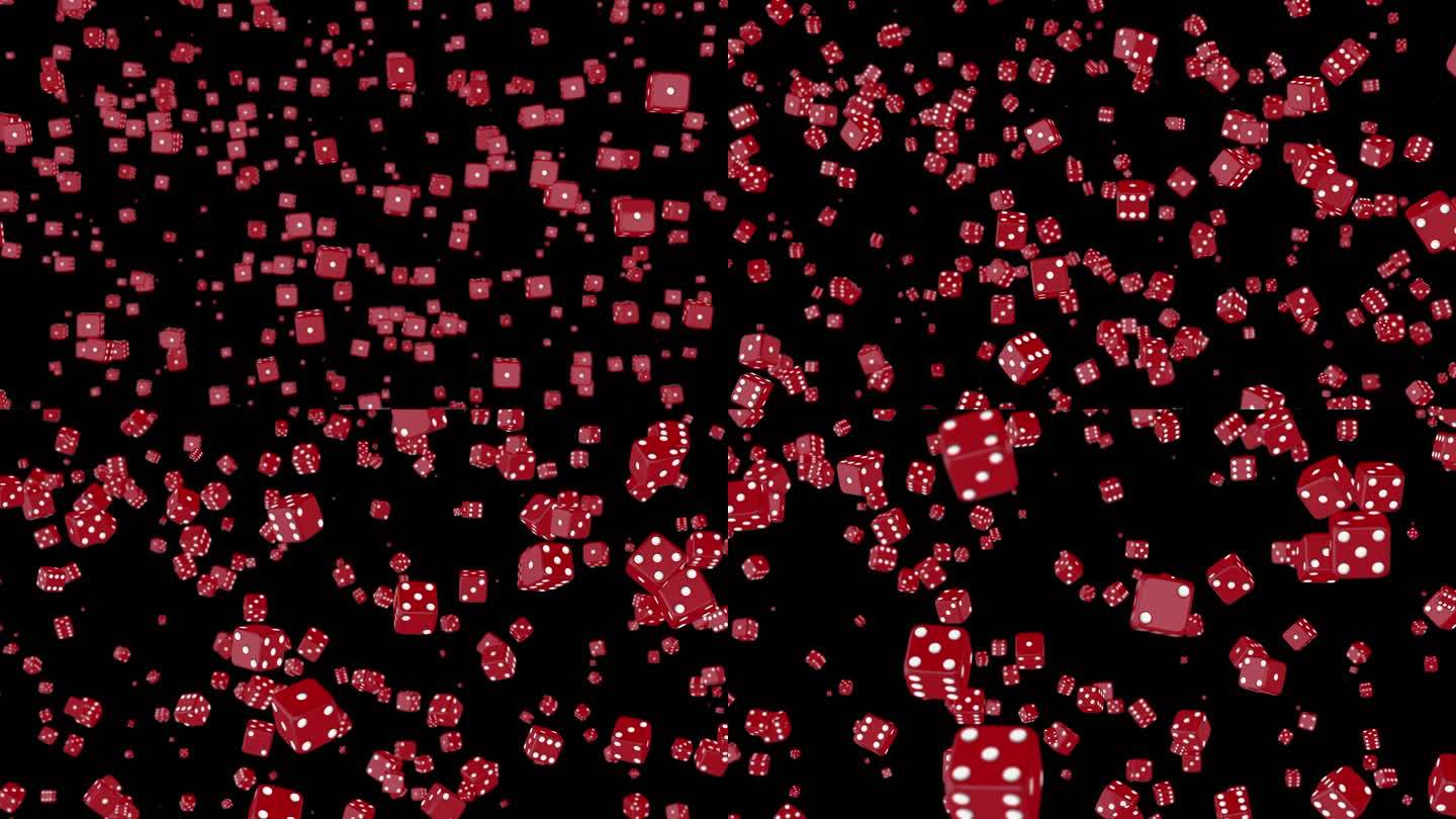 红色筛子骰子冲屏运动素材
