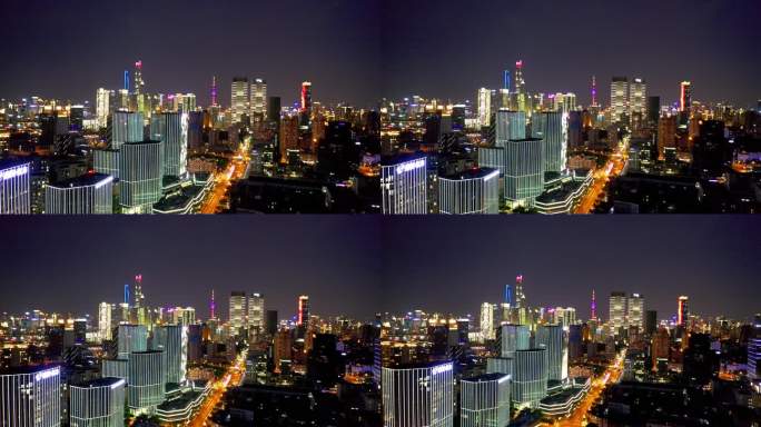 上海杨浦陆家嘴天际线保利绿地4K航拍夜景
