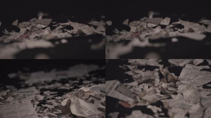 撕碎的报纸纸屑纸片4k实拍视频
