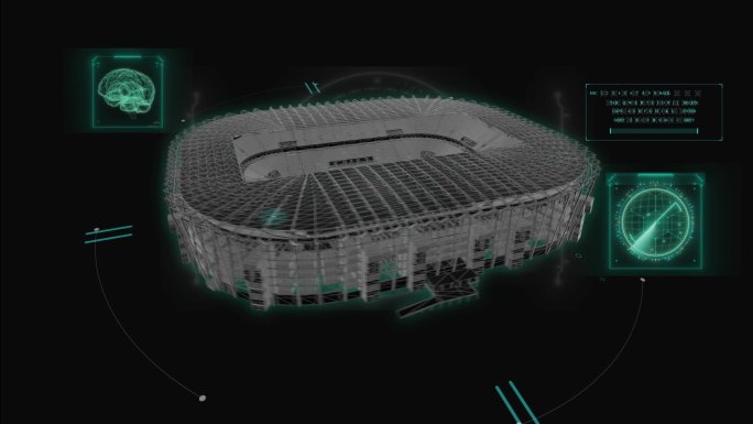 HUD科技界面卡塔尔世界杯体育场展示素材