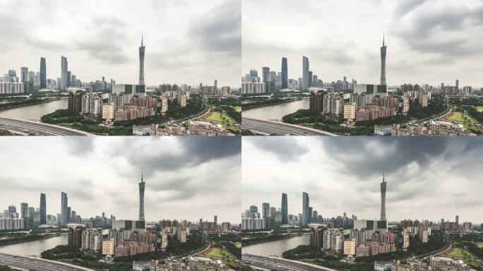 中国广东珠江新城摩天大楼的T/L视图