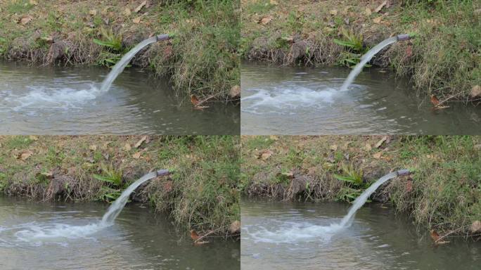 灌溉机泵流出的水。