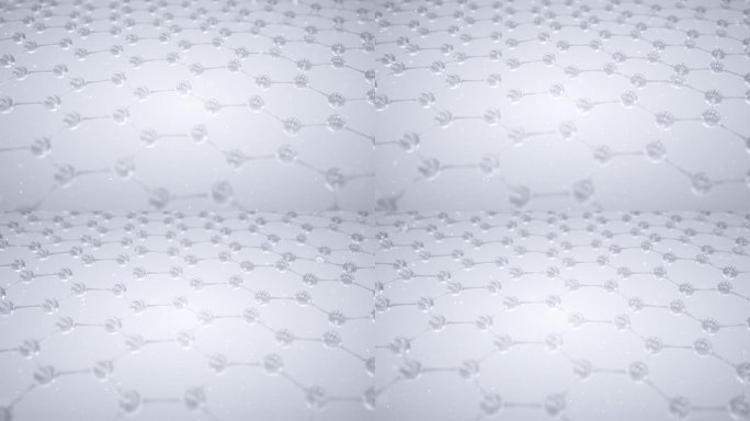 微观纯色背景下玻璃球碳原子分子 三维动画