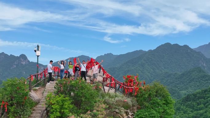 秦岭翠华山太乙观星航拍