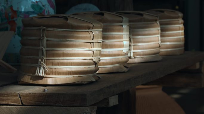 茶叶茶饼视频茶室茶具七子饼茶光影