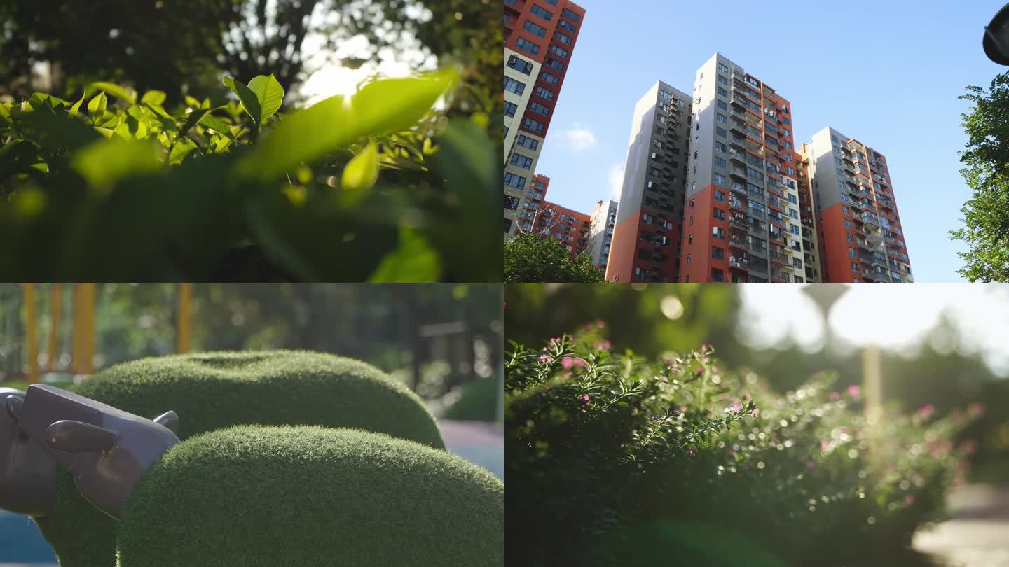 4k小区环境房地产生活社区楼盘绿化