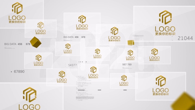 【原创】金色金融多LOGO汇聚4K