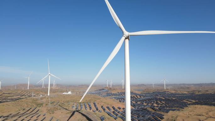 沙漠风机风能太阳能发电