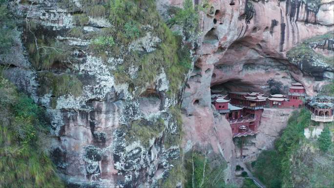 三明泰宁大金湖甘露寺悬空寺航拍