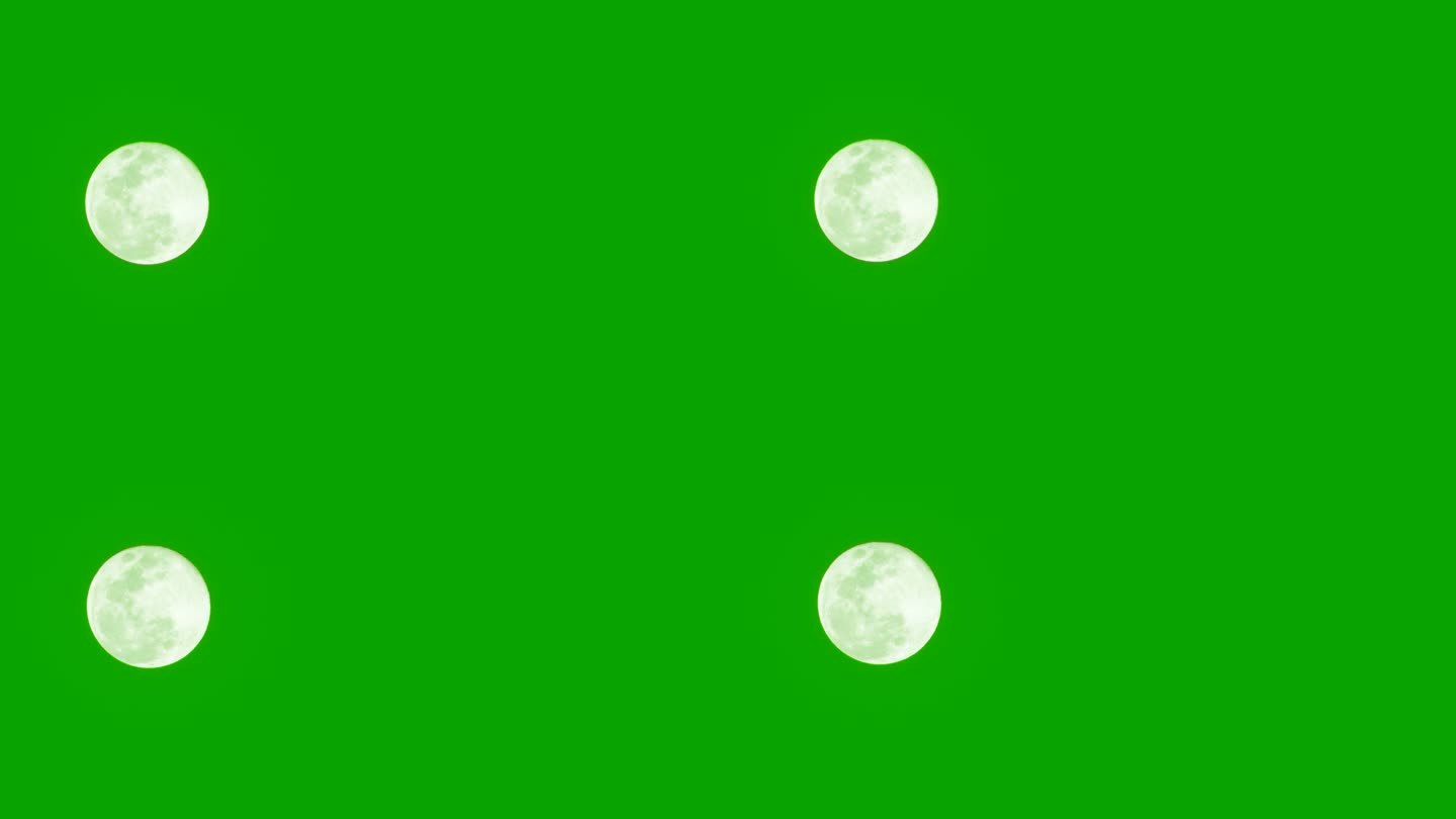 绿色背景下的月亮。