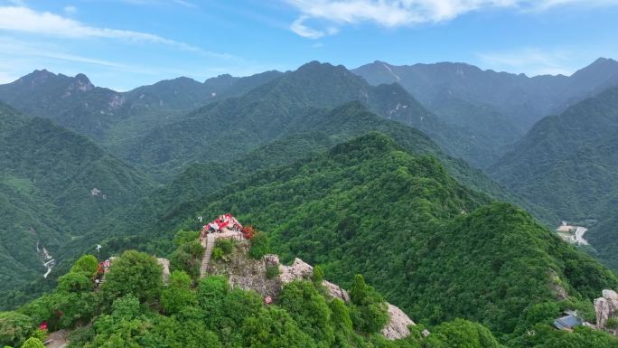 秦岭翠华山航拍太乙宫