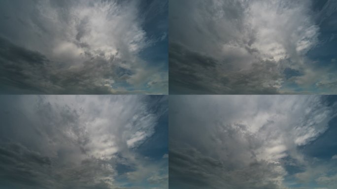 雨云和天空日落移动4K时间流逝。