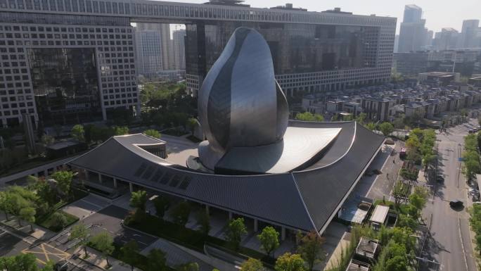 中国建筑科技馆花蕊建筑航拍地标