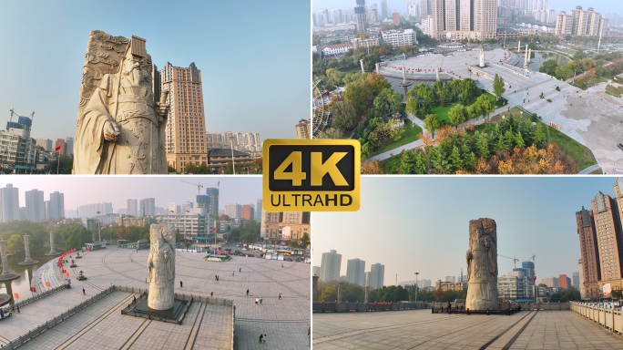 咸阳统一广场秦始皇雕像4K