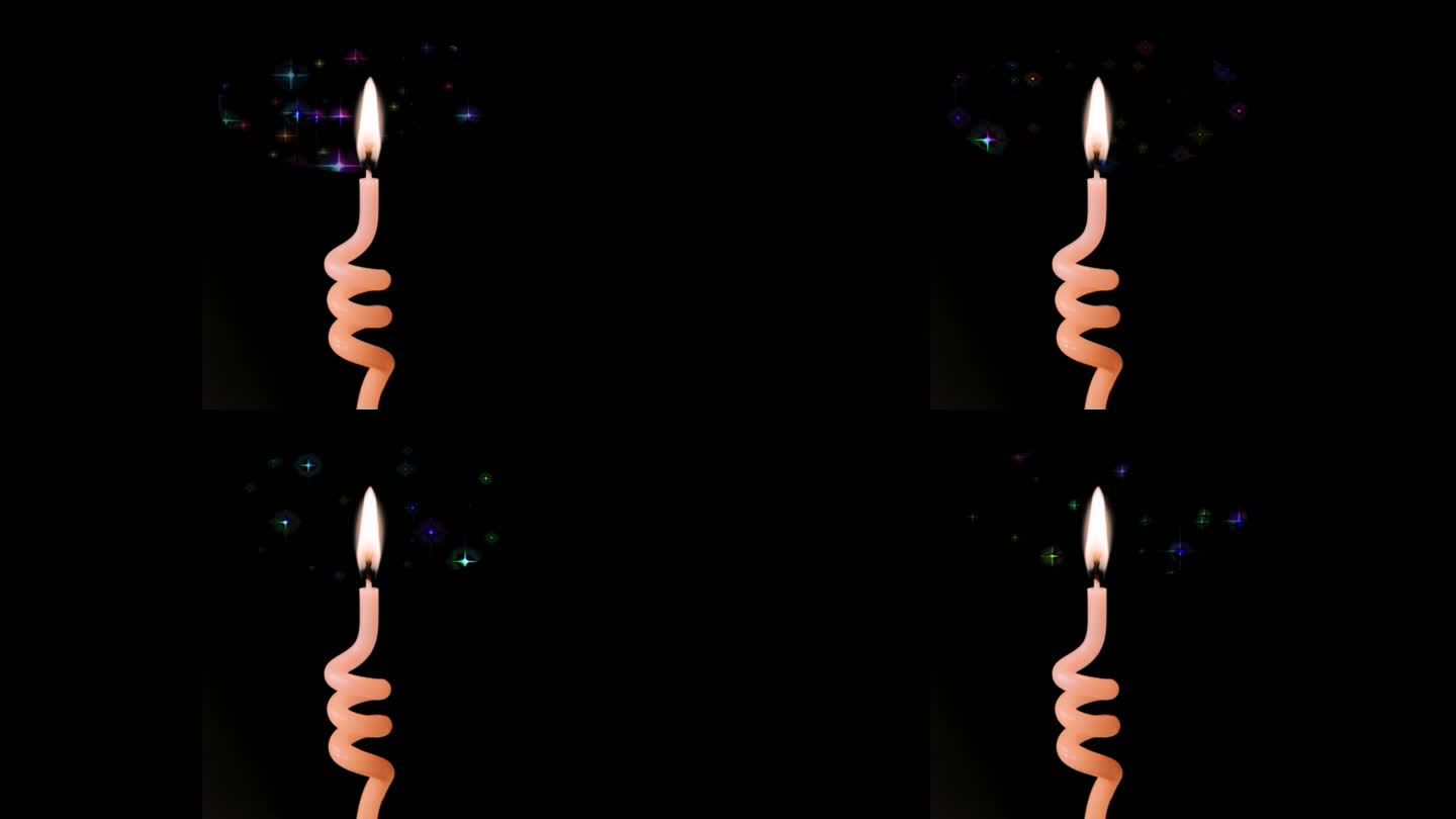 蜡烛燃烧、星光闪烁素材