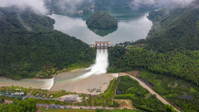 金华安地水库云海航拍延时摄影