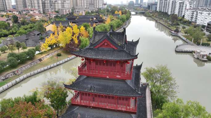 5K航拍淮安里运河风景区（御3哈苏色彩）