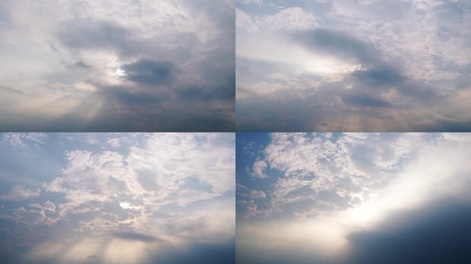 天空太阳云朵阳光穿过云层乌云气象天气变化