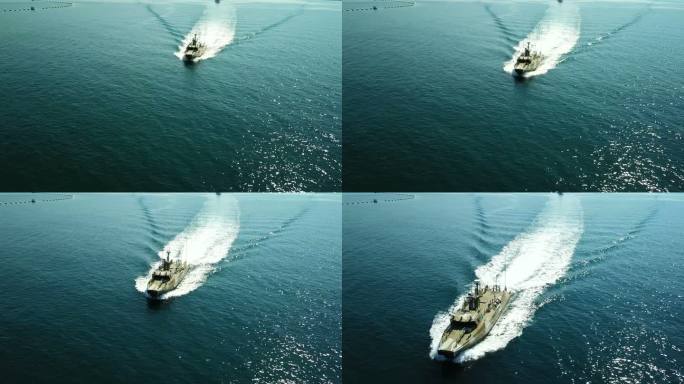 鸟瞰图-海上现代特种部队船只