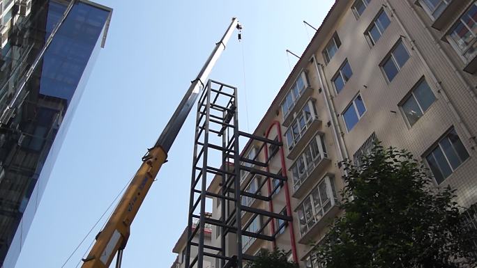 老旧小区改造加装电梯吊装钢结构