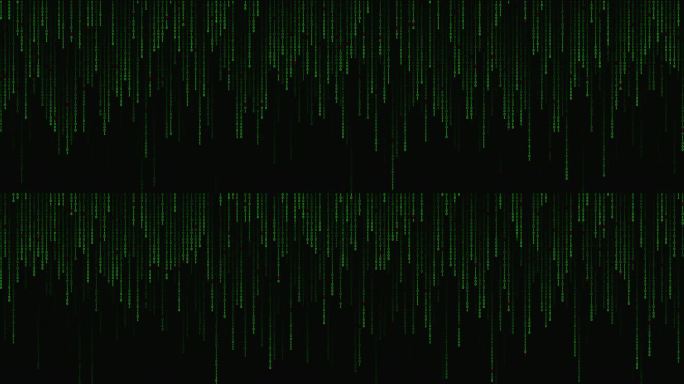 背景上流动的数字二进制代码和图标问题。技术背景、数据安全、计算机犯罪的大数据可循环。运动图形、数字未