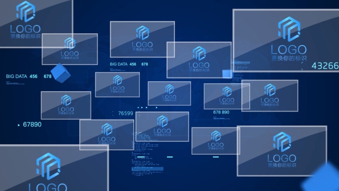 【原创】科技感多LOGO汇聚4K