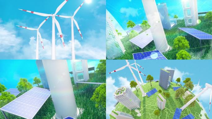 碳达峰环保新能源绿色地球风机光伏碳中和