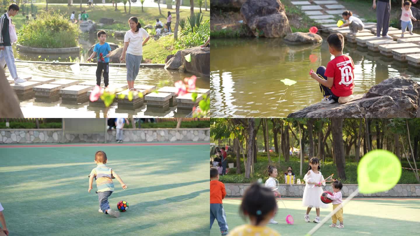 【4K】公园里玩耍的孩子