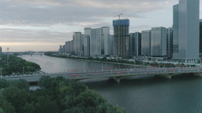 航拍北京城市副中心运河商务区