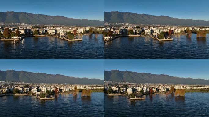 大理洱海蓝天航拍