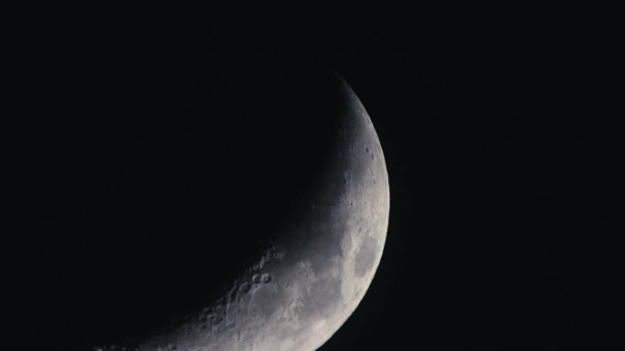 月亮 新月 月牙 移动  4K 实录