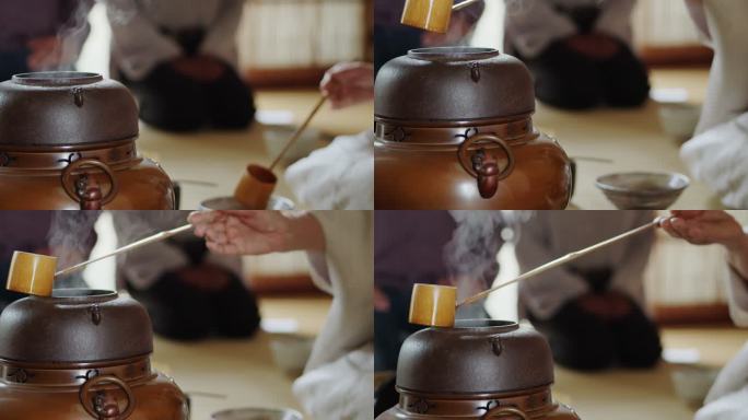 日本传统茶道上的蒸水壶
