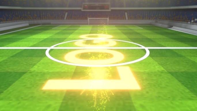 足球场 震撼logo展示 光线围绕特效