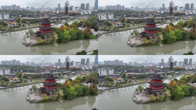 航拍淮安里运河风景区（御3哈苏色彩）