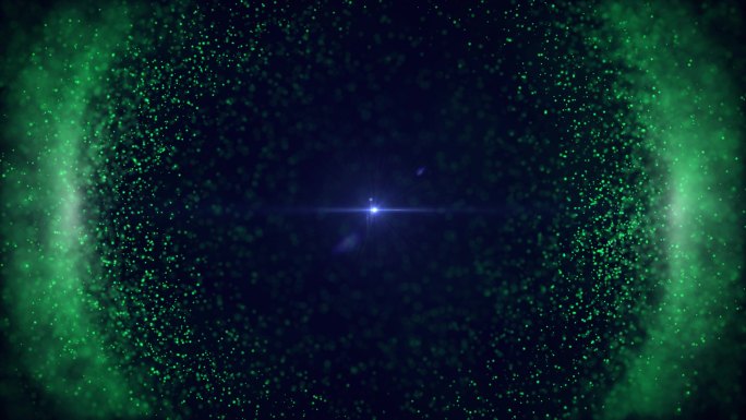 4K分辨率在太空中闪耀的恒星，周围有粒子