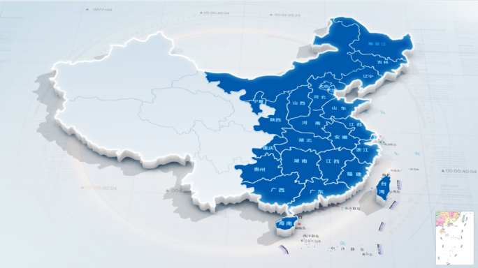 全国各省独立分布立体地图