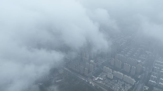 杭州临平大雾平流雾4K60P高清视频素材