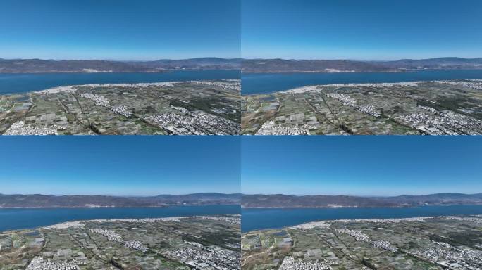 大理洱海蓝天航拍