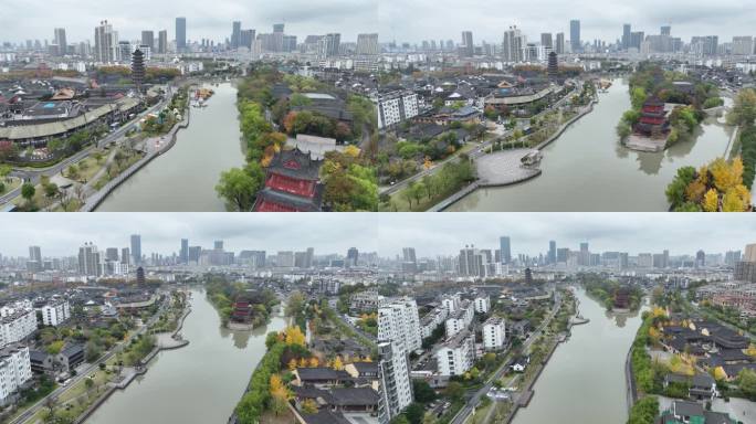 航拍淮安里运河风景区（御3哈苏色彩）