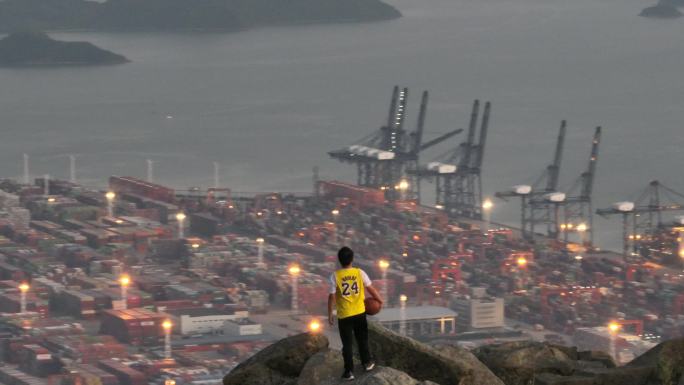 深圳亚婆地 盐田港日落