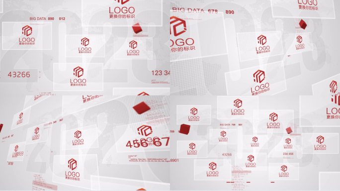 【原创】红色多LOGO品牌汇聚4K