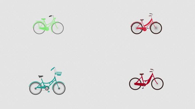 卡通自行车透明通道6款