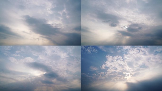 天空太阳云朵阳光穿过云层乌云气象天气变化