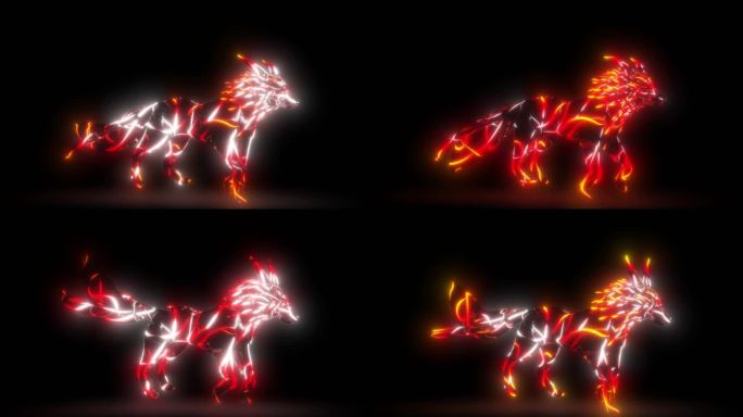 炫酷光效动物投影光影循环狐狸粒（有工程）