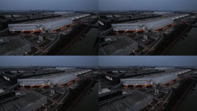 上海特斯拉新能源车企建筑夜景