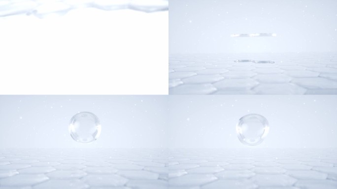 创意六边形玻璃 水分子化妆品广告素材